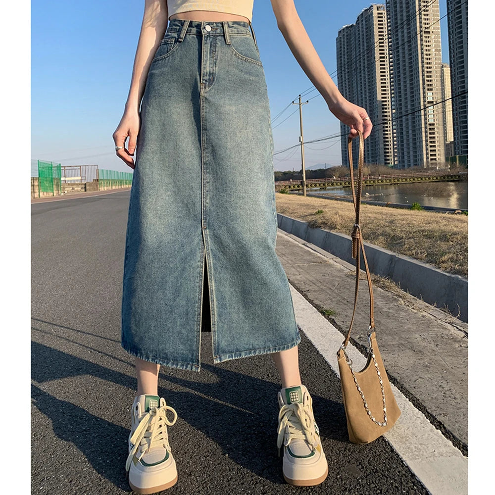 High-waist Jeans Skirt