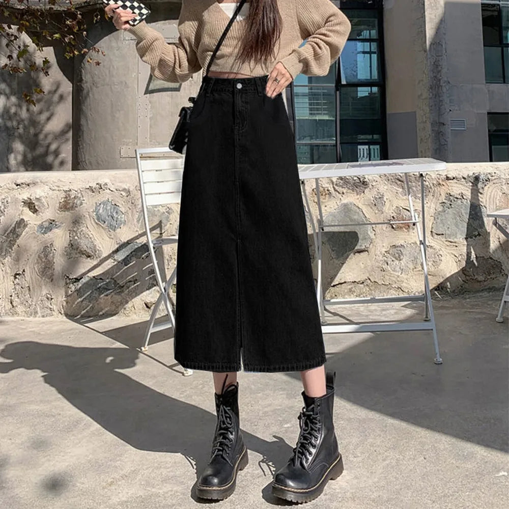 High-waist Jeans Skirt