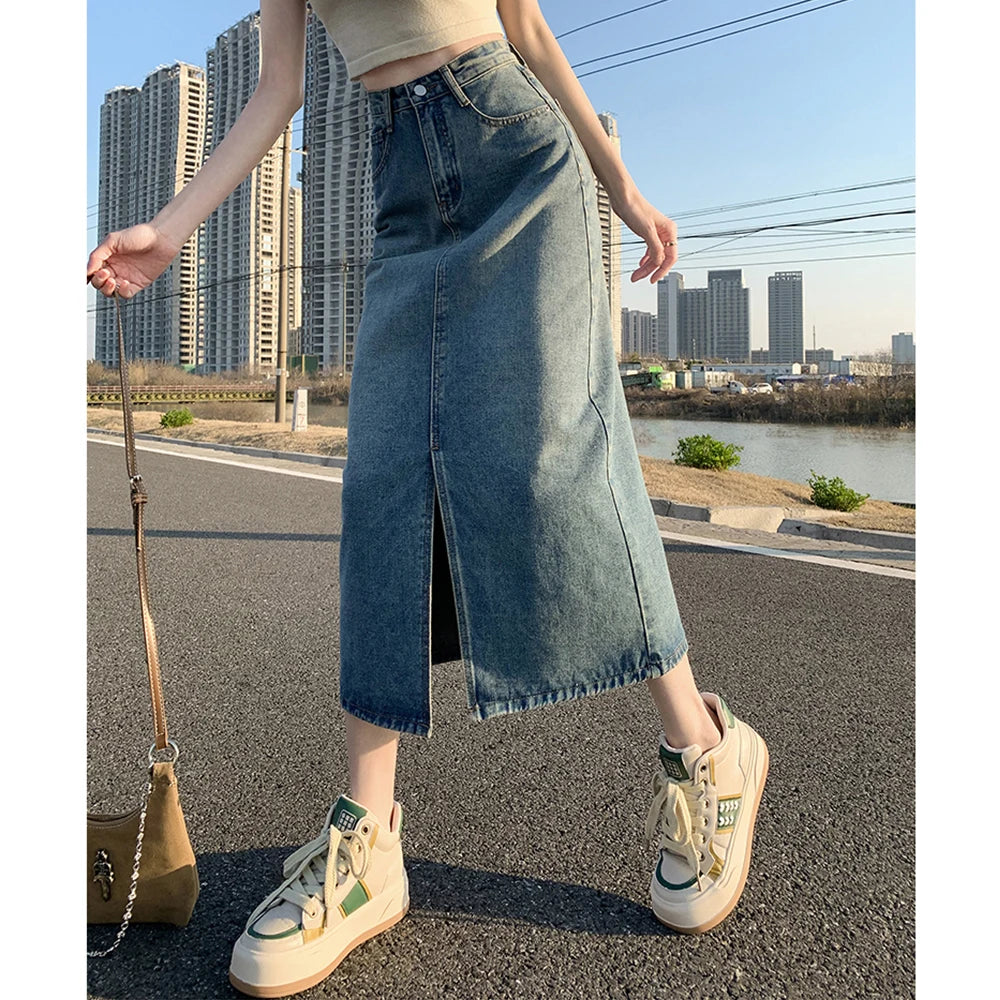 High-waist Jeans Skirt