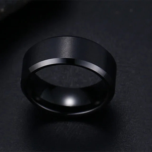Stainless Steel Black Rings