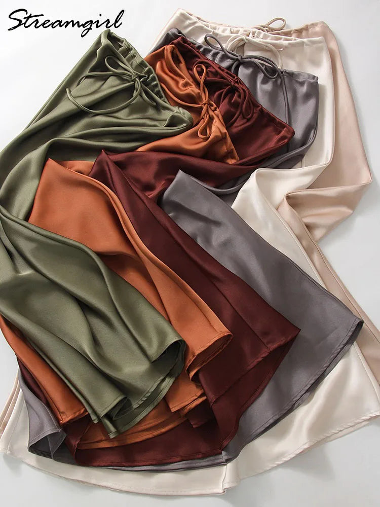 Long Satin Skirts