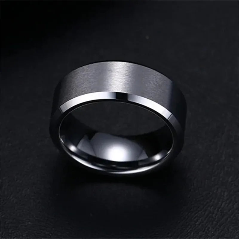 Stainless Steel Black Rings