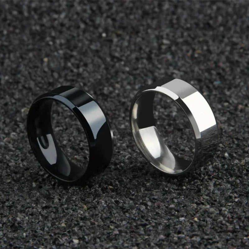 Stainless Steel Black Rings