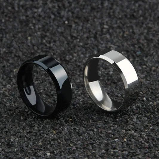 Stainless Steel Black Rings