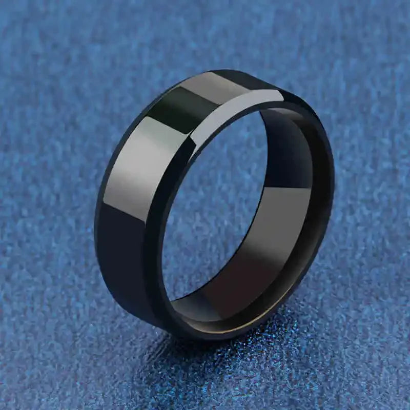 Stainless Steel Black Rings