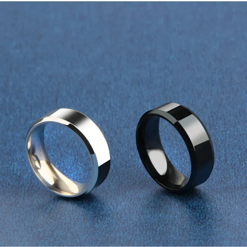 Stainless Steel Black Rings